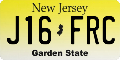 NJ license plate J16FRC