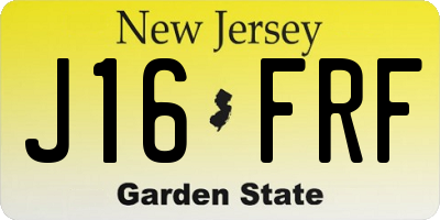 NJ license plate J16FRF