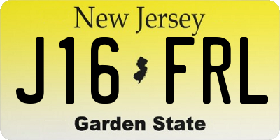 NJ license plate J16FRL