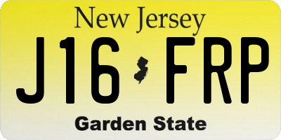 NJ license plate J16FRP