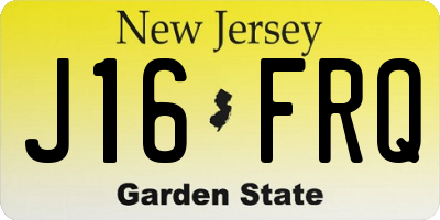 NJ license plate J16FRQ