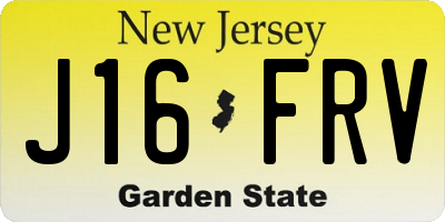 NJ license plate J16FRV