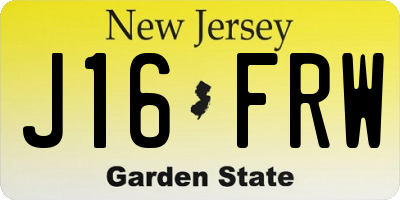 NJ license plate J16FRW