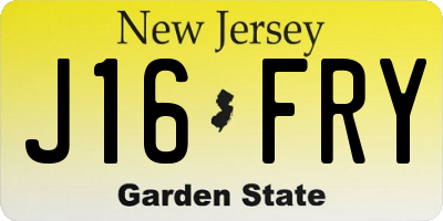 NJ license plate J16FRY