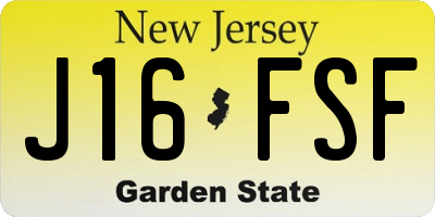 NJ license plate J16FSF