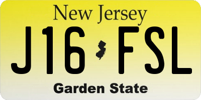 NJ license plate J16FSL