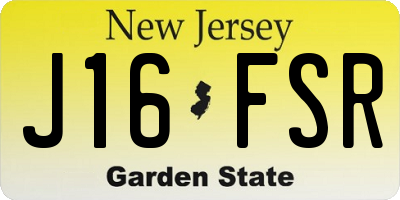 NJ license plate J16FSR