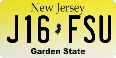 NJ license plate J16FSU