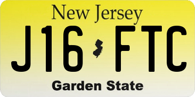 NJ license plate J16FTC
