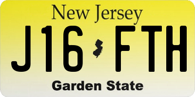 NJ license plate J16FTH