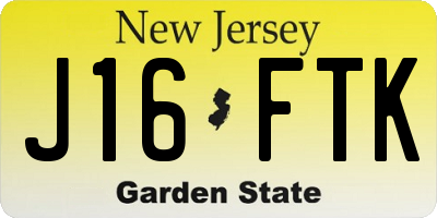 NJ license plate J16FTK