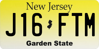 NJ license plate J16FTM