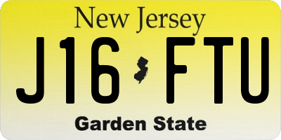 NJ license plate J16FTU