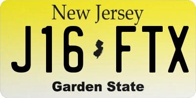 NJ license plate J16FTX