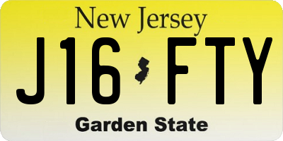NJ license plate J16FTY