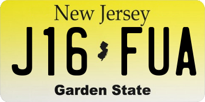 NJ license plate J16FUA