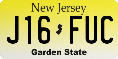 NJ license plate J16FUC