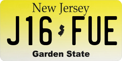 NJ license plate J16FUE
