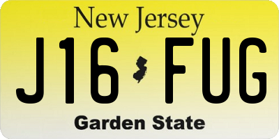 NJ license plate J16FUG