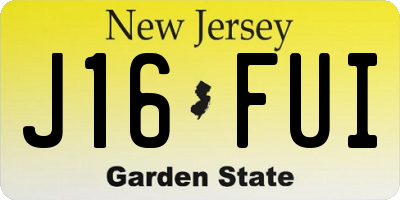 NJ license plate J16FUI