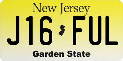 NJ license plate J16FUL