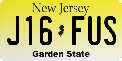 NJ license plate J16FUS