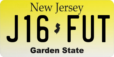 NJ license plate J16FUT