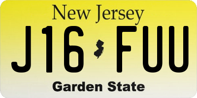 NJ license plate J16FUU