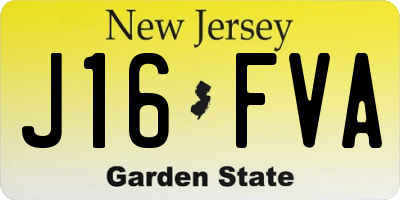 NJ license plate J16FVA