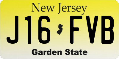 NJ license plate J16FVB