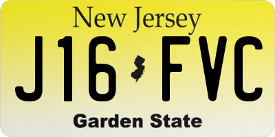 NJ license plate J16FVC