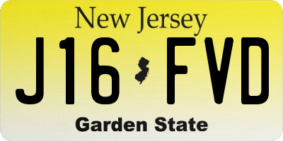 NJ license plate J16FVD