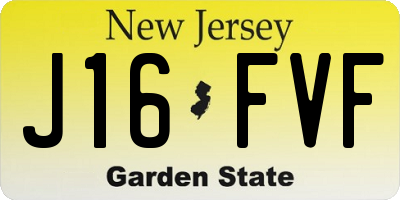 NJ license plate J16FVF