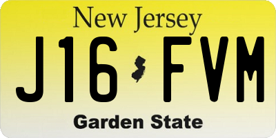 NJ license plate J16FVM