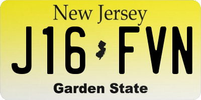 NJ license plate J16FVN
