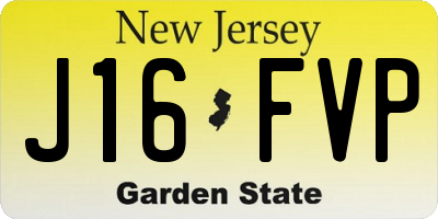 NJ license plate J16FVP