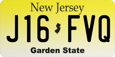 NJ license plate J16FVQ