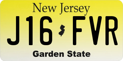 NJ license plate J16FVR