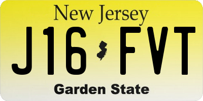 NJ license plate J16FVT