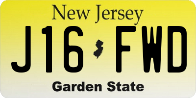 NJ license plate J16FWD
