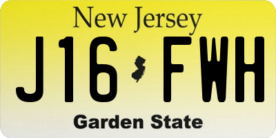NJ license plate J16FWH