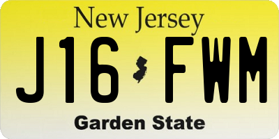 NJ license plate J16FWM