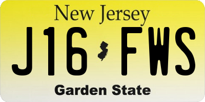 NJ license plate J16FWS