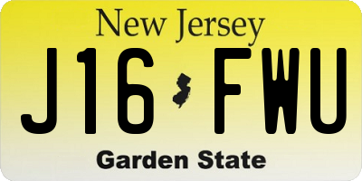 NJ license plate J16FWU
