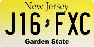 NJ license plate J16FXC