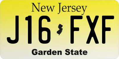 NJ license plate J16FXF