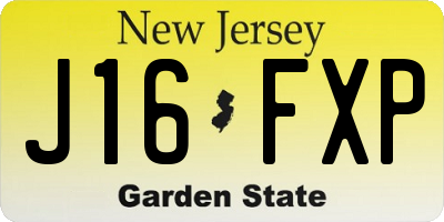 NJ license plate J16FXP