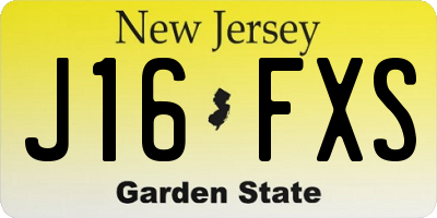 NJ license plate J16FXS