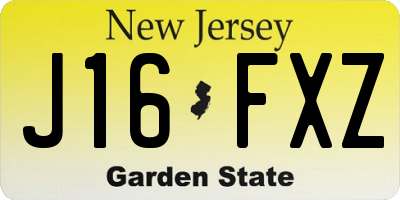 NJ license plate J16FXZ