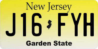 NJ license plate J16FYH